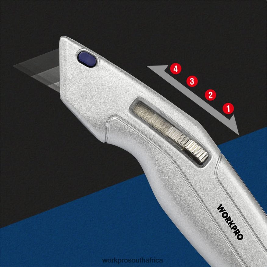 ZA WORKPRO Retractable Utility Knife and Self-retracting Safety Box with 2 Extra Blades Included Morden 4B8V2T41 Tool