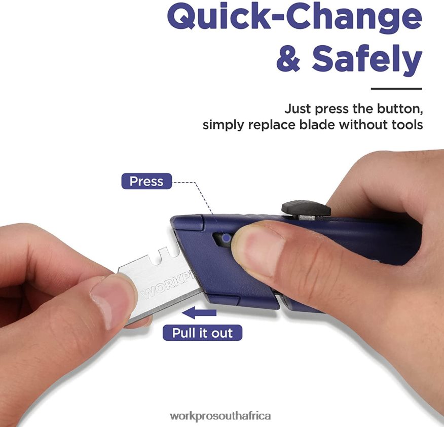 ZA WORKPRO Retractable Utility Knife with Extra Blade Storage, 2 Pack Quick-Change Box Cutters Morden 4B8V2T56 Tool