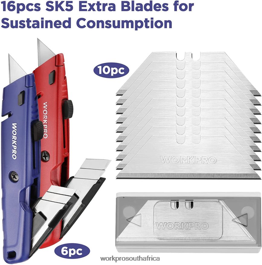 ZA WORKPRO Retractable Utility Knife with Extra Blade Storage, 2 Pack Quick-Change Box Cutters Morden 4B8V2T56 Tool