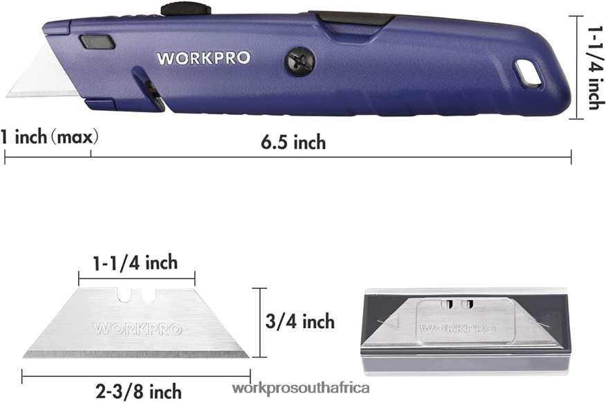 ZA WORKPRO Retractable Utility Knife with Extra Blade Storage, 2 Pack Quick-Change Box Cutters Morden 4B8V2T56 Tool
