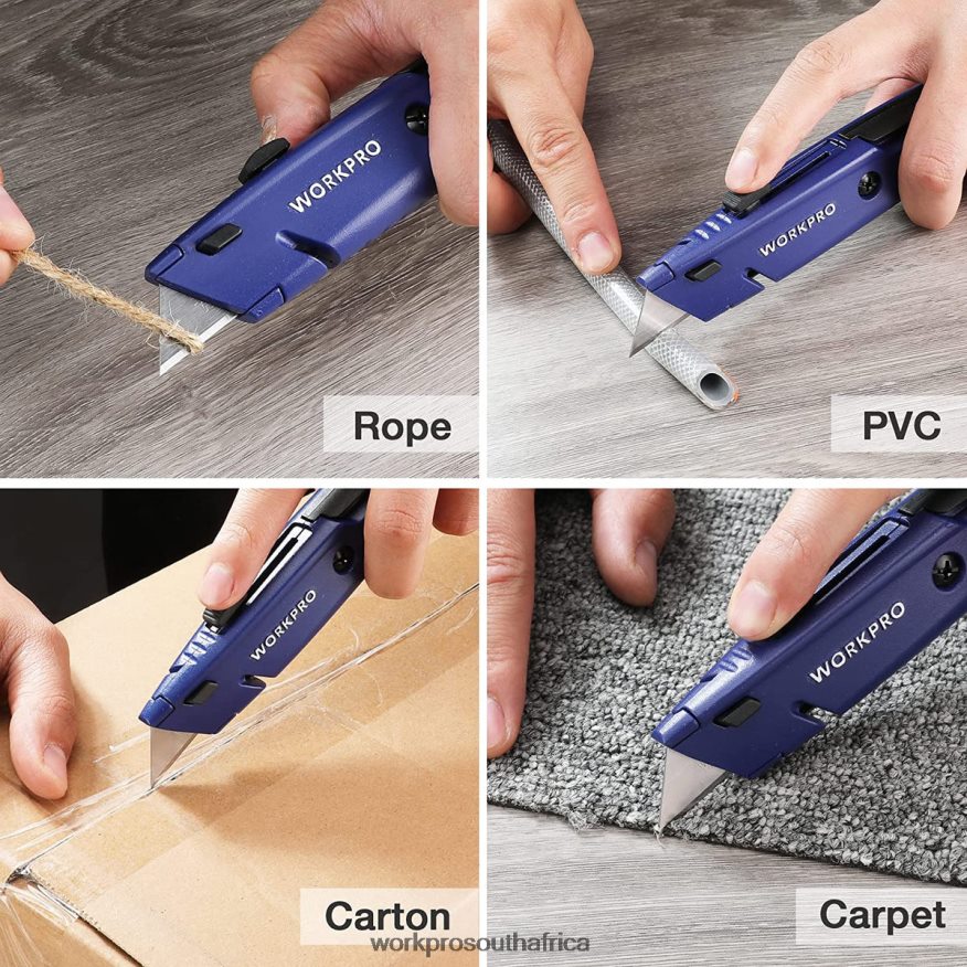 ZA WORKPRO Retractable Utility Knife with Extra Blade Storage, 2 Pack Quick-Change Box Cutters Morden 4B8V2T56 Tool