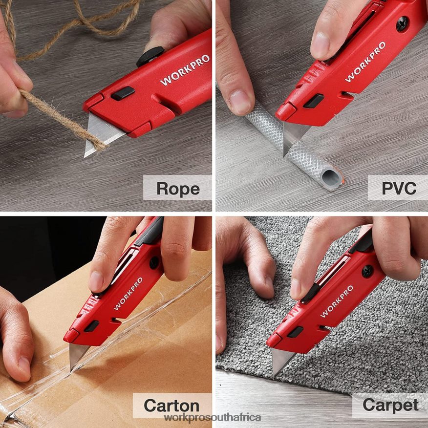 ZA WORKPRO Retractable Utility Knife with Extra Blade Storage, 2 Pack Quick-Change Box Cutters Morden 4B8V2T56 Tool