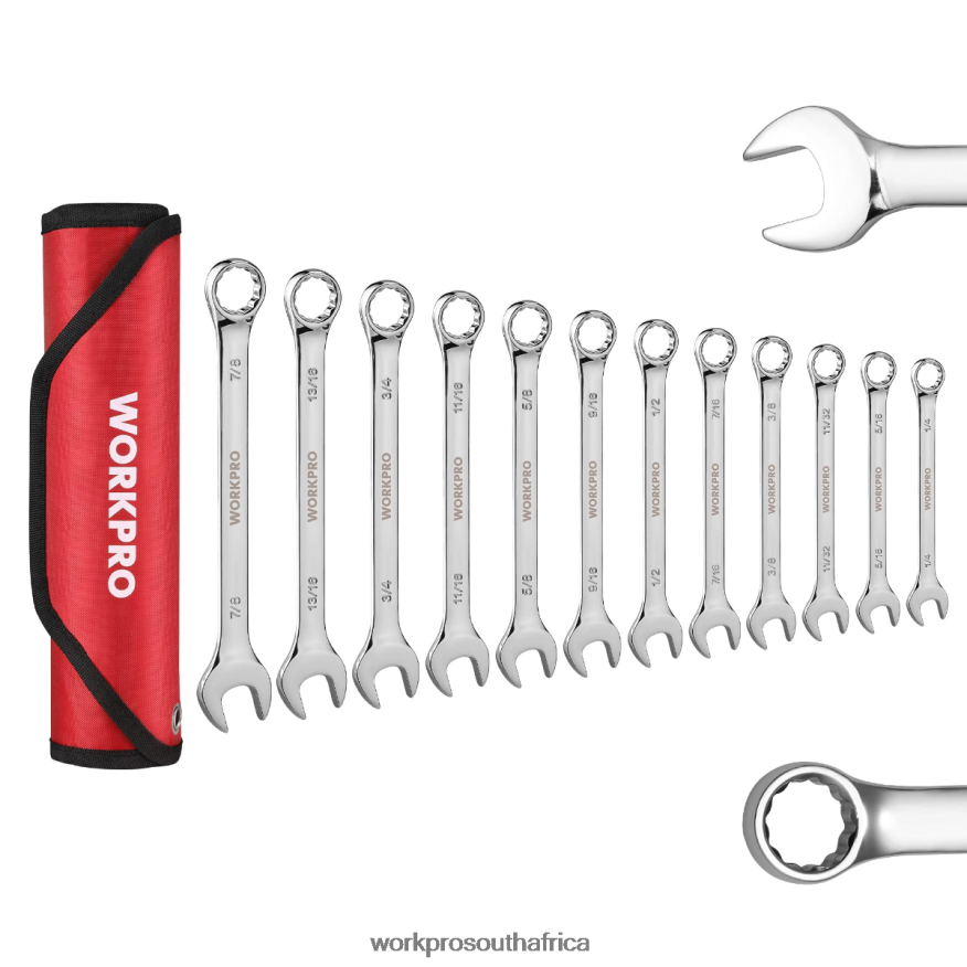 ZA WORKPRO 12 Pcs Metric 8-19mm, Premium Cr-V Combination Wrench Set New 4B8V2T95 Tool