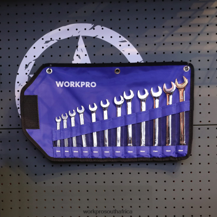 ZA WORKPRO 12 Pcs Metric 8-19mm, Premium Cr-V Combination Wrench Set New 4B8V2T95 Tool