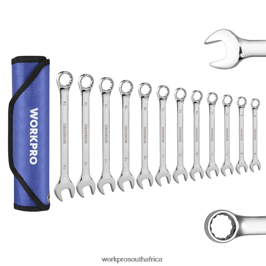 ZA WORKPRO 12 Pcs Metric 8-19mm, Premium Cr-V Combination Wrench Set New 4B8V2T95 Tool