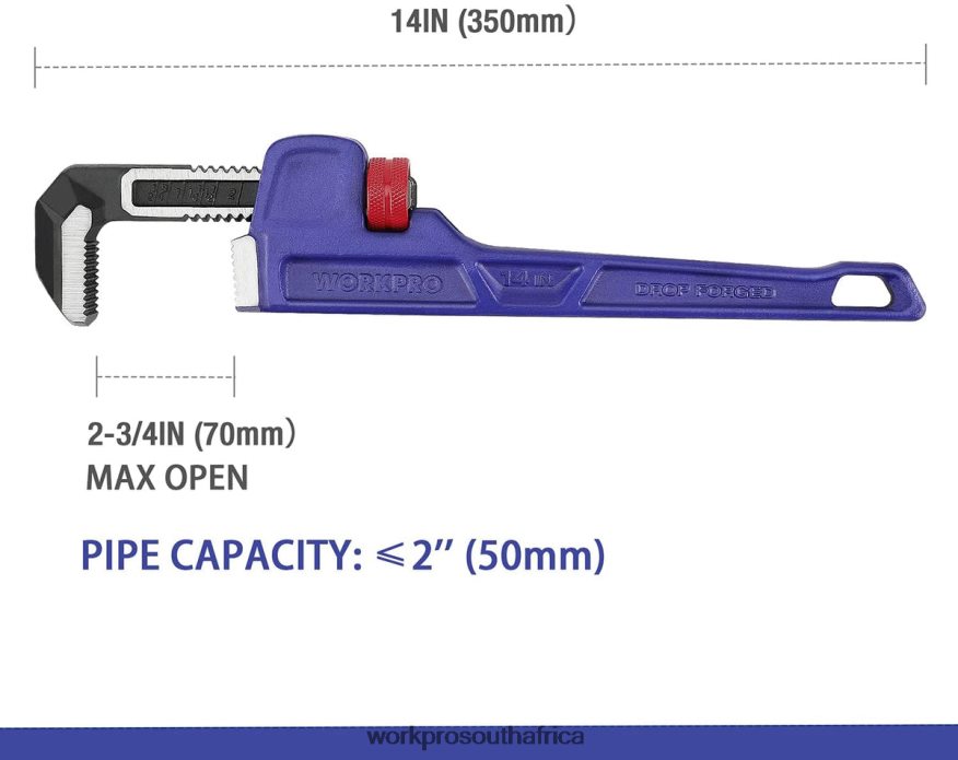 ZA WORKPRO 14-inch Heavy Duty Straight Plumbing Wrench Useful 4B8V2T89 Tool