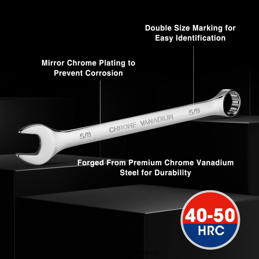 ZA WORKPRO 20 Pcs Metric & SAE Combination Cr-V 12-point Wrench Set Morden 4B8V2T93 Tool