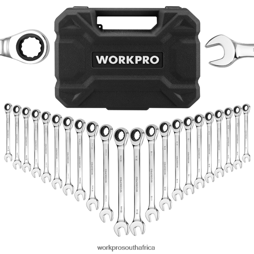 ZA WORKPRO 22-Piece Ratcheting Combination Wrench Set Morden 4B8V2T81 Tool