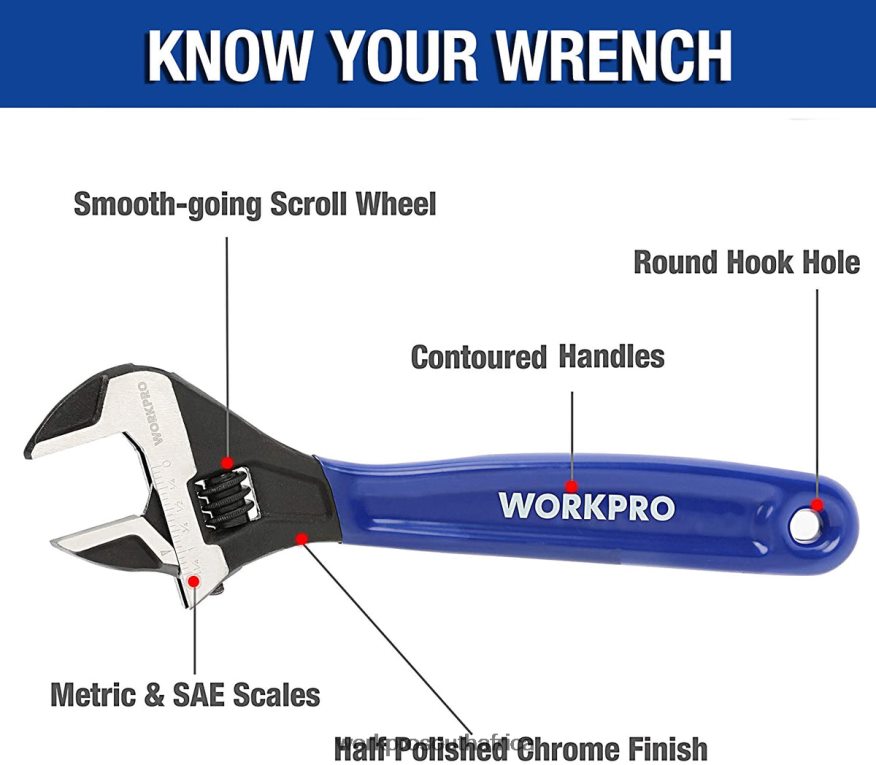 ZA WORKPRO 2 Pcs Adjustable Wrench Set for Home GarageWorkshop and DIY Helpful 4B8V2T87 Tool