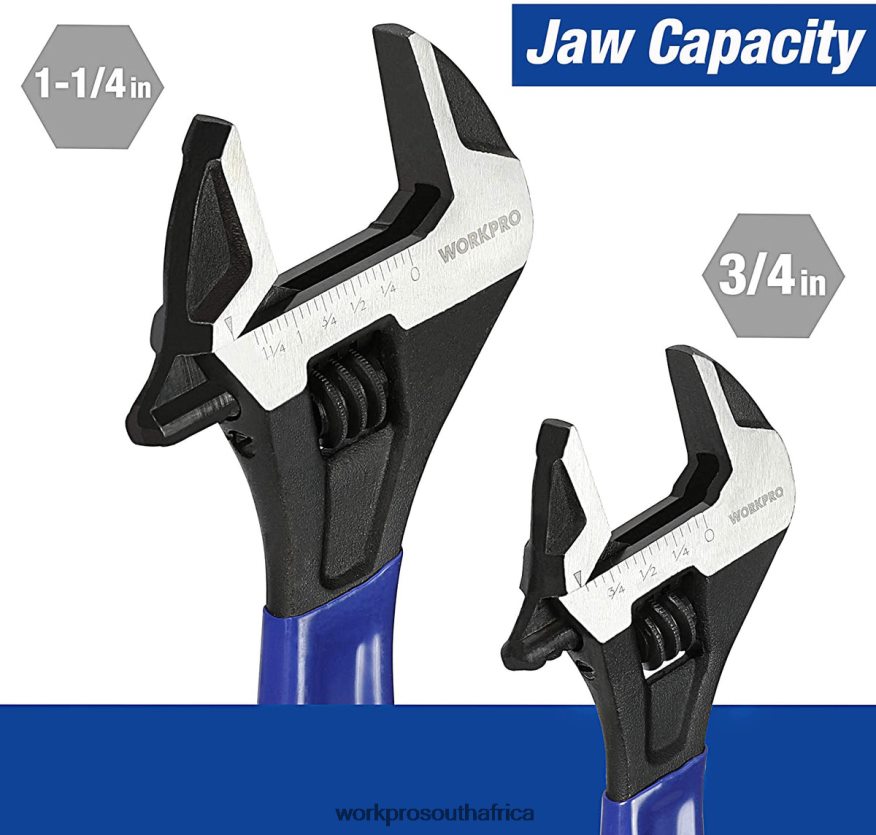ZA WORKPRO 2 Pcs Adjustable Wrench Set for Home GarageWorkshop and DIY Helpful 4B8V2T87 Tool