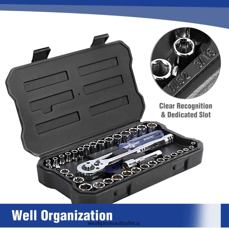 ZA WORKPRO 39 Pcs Drive Socket Wrench Set, 1/4-Inch & 3/8-Inch Small Sockets Set New 4B8V2T140 Tool