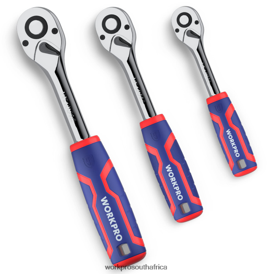 ZA WORKPRO 3 Pcs Ratchet Set, Quick-Release Reversible 72-Tooth 40CR Steel Drive Socket Wrench Helpful 4B8V2T91 Tool