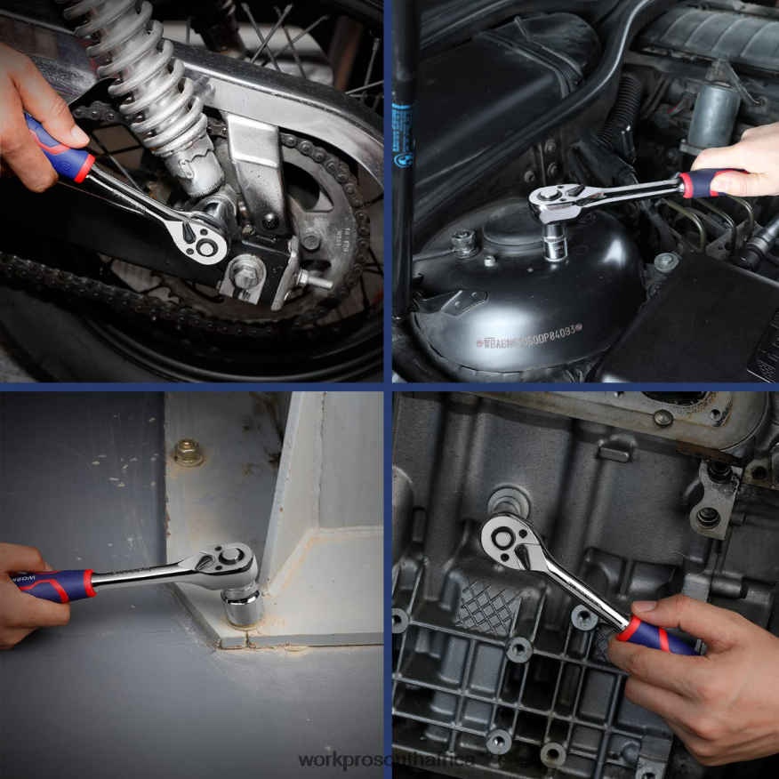 ZA WORKPRO 3 Pcs Ratchet Set, Quick-Release Reversible 72-Tooth 40CR Steel Drive Socket Wrench Helpful 4B8V2T91 Tool
