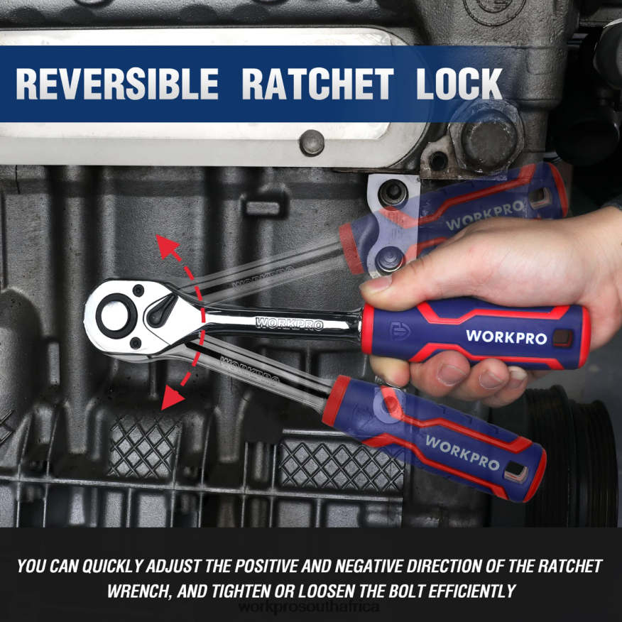 ZA WORKPRO 3 Pcs Ratchet Set, Quick-Release Reversible 72-Tooth 40CR Steel Drive Socket Wrench Helpful 4B8V2T91 Tool