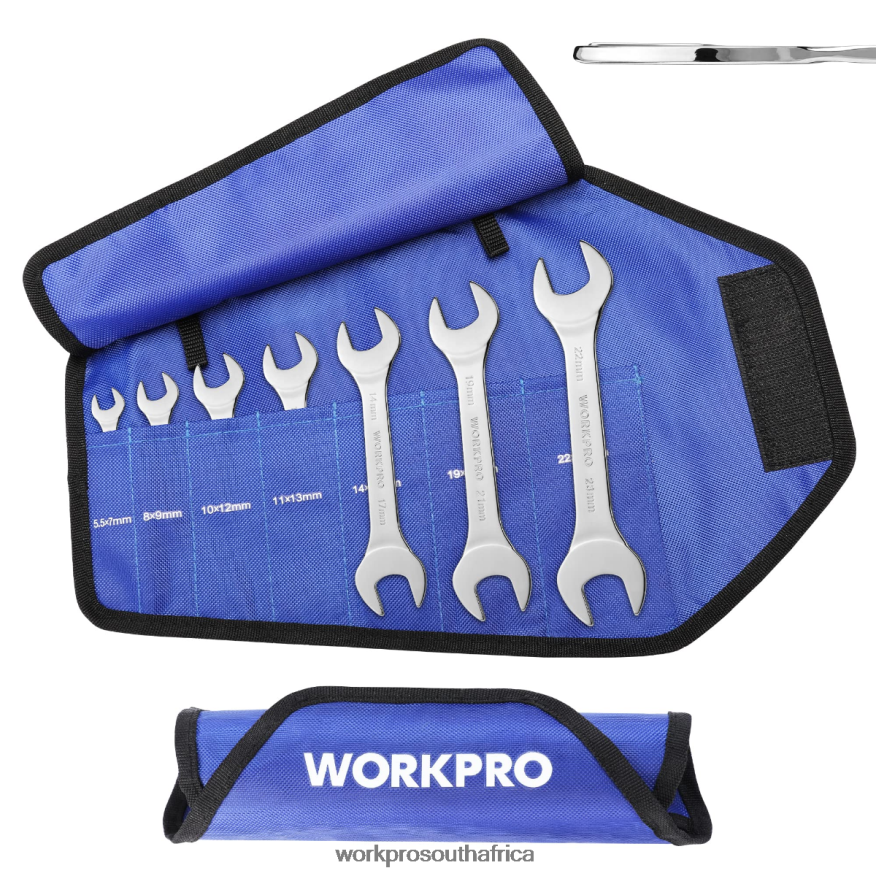 ZA WORKPRO 7 Pcs Metric Super-Thin Wrench Set with Roll-up Organizer Pouch Helpful 4B8V2T96 Tool