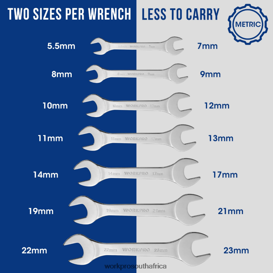 ZA WORKPRO 7 Pcs Metric Super-Thin Wrench Set with Roll-up Organizer Pouch Helpful 4B8V2T96 Tool