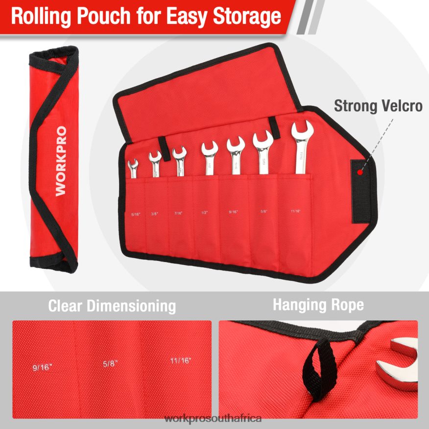 ZA WORKPRO 7-Piece Ratcheting Combination Wrench Set Useful 4B8V2T85 Tool