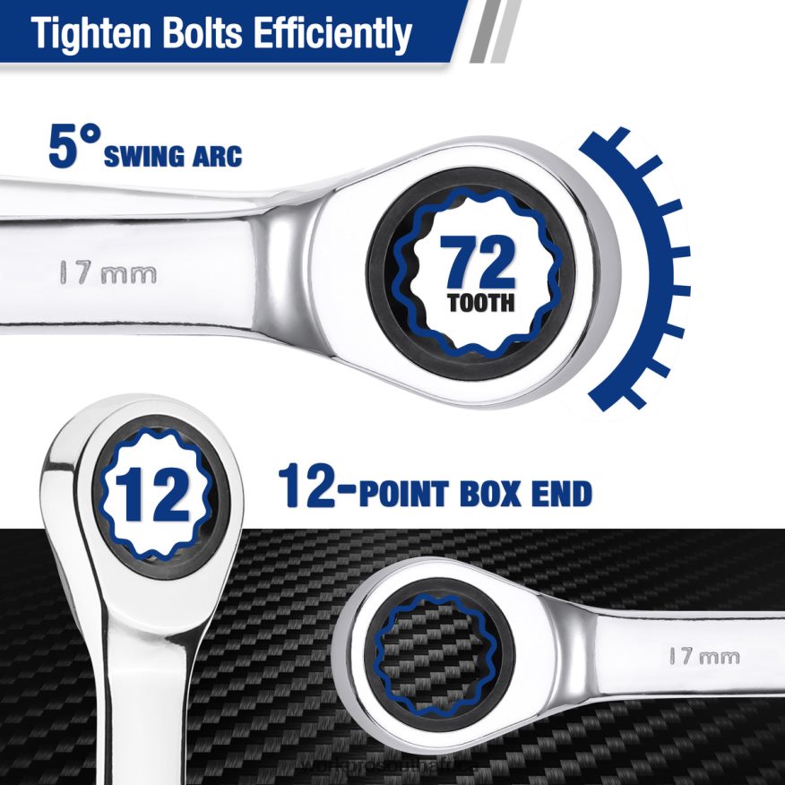 ZA WORKPRO 7-Piece Ratcheting Combination Wrench Set Useful 4B8V2T85 Tool