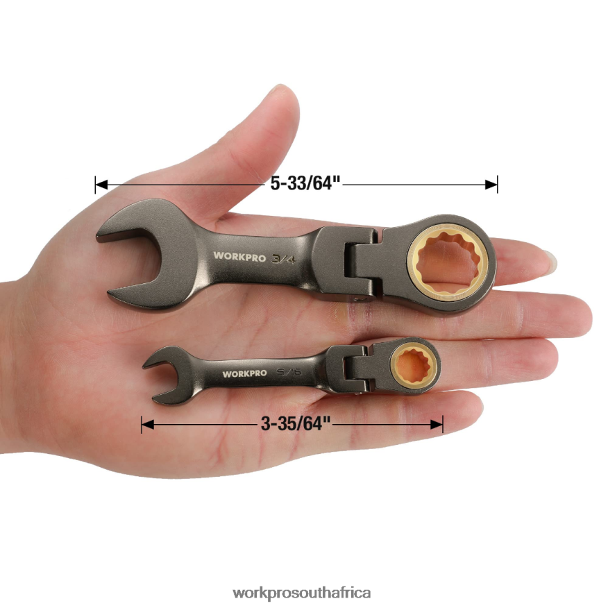 ZA WORKPRO 8 Pcs Flex-Head Stubby Ratcheting Combination Wrench Set New 4B8V2T82 Tool