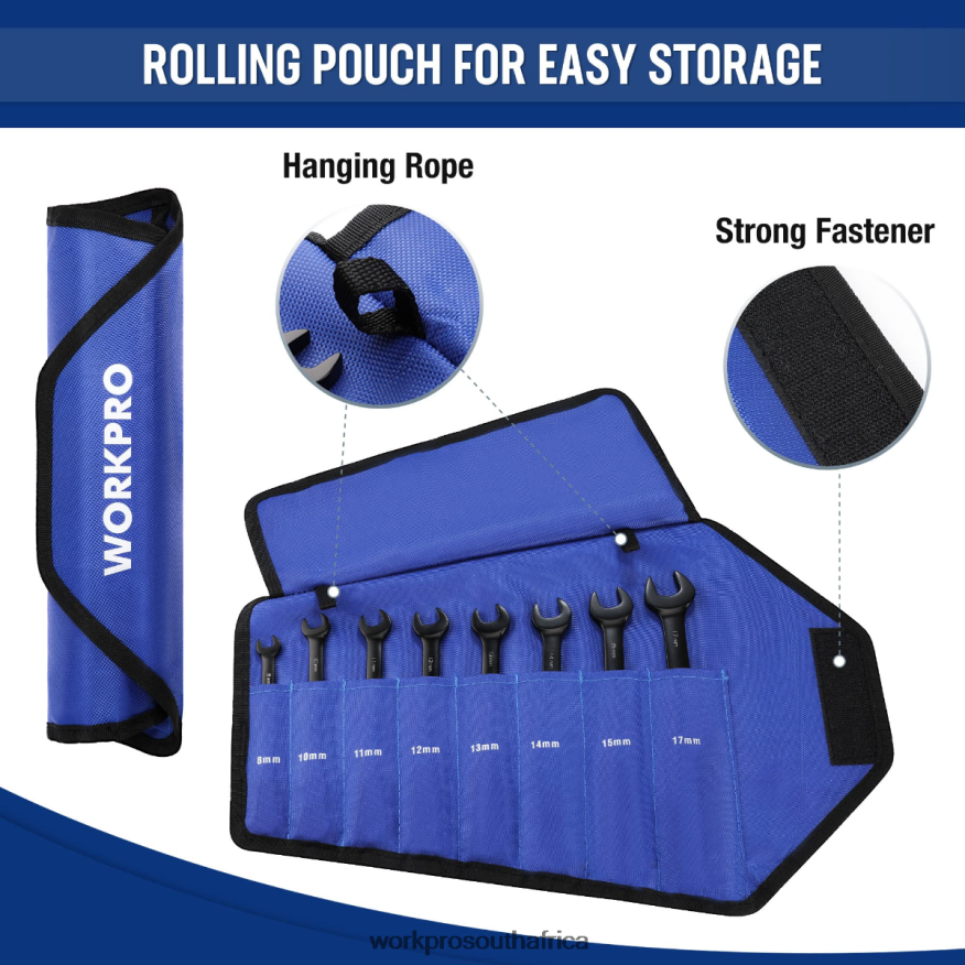 ZA WORKPRO 8 Pcs Ratcheting Combination Flex-Head Anti-Slip Wrench Set Morden 4B8V2T80 Tool