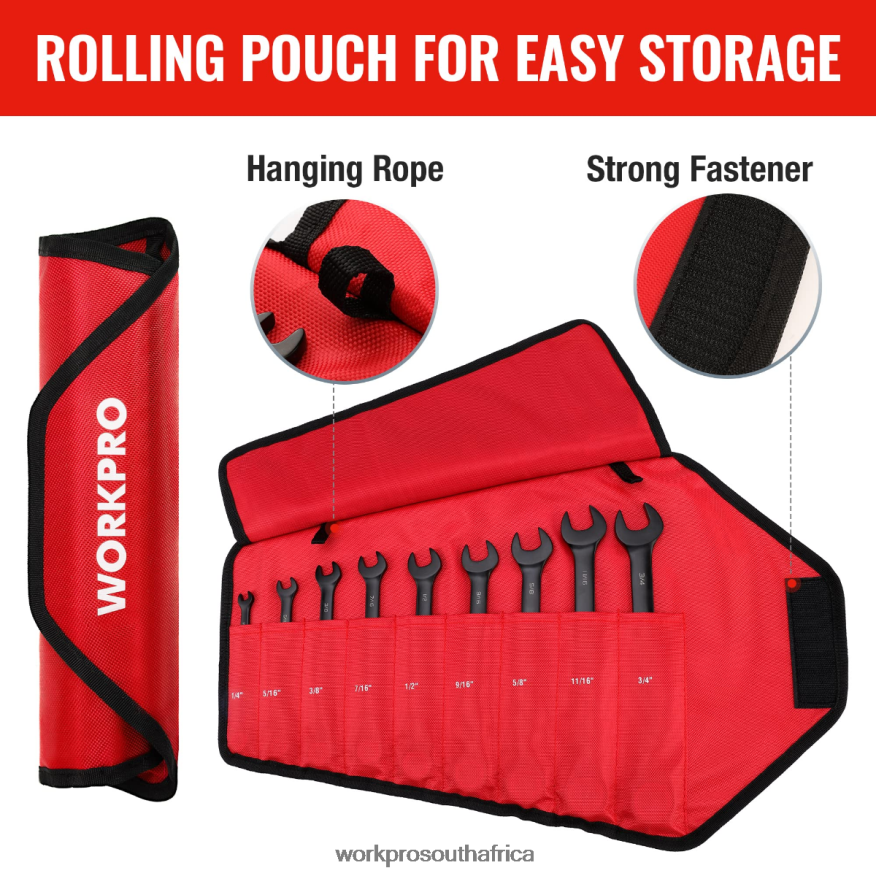 ZA WORKPRO 9 Pcs Anti-Slip Ratcheting Combination Wrench Set Black 4B8V2T88 Tool