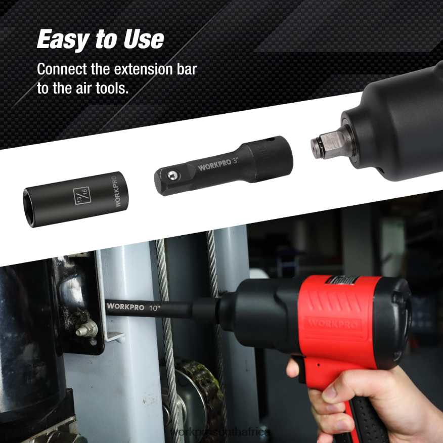 ZA WORKPRO 9 Pcs Impact Driver Extension Bar Set Morden 4B8V2T141 Tool