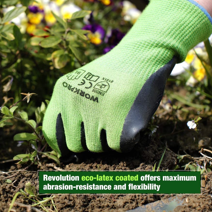ZA WORKPRO 2 Pairs Garden Working Gloves with Eco Latex Palm Coated and Touchscreen for Weeding, Digging, Raking and Pruning New 4B8V2T273 Tool