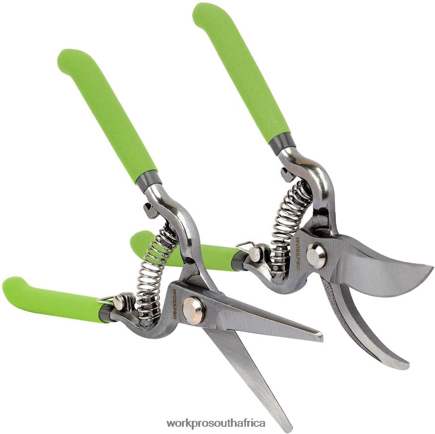 ZA WORKPRO 2 Pcs Pruning Shears Set with Steel Straight Blade Helpful 4B8V2T271 Tool
