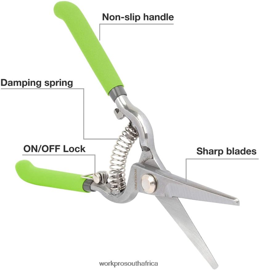 ZA WORKPRO 2 Pcs Pruning Shears Set with Steel Straight Blade Helpful 4B8V2T271 Tool