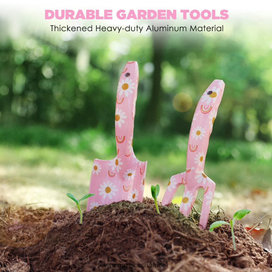 ZA WORKPRO 4PCS Aluminum Garden Tool Set White/Pink 4B8V2T285 Tool