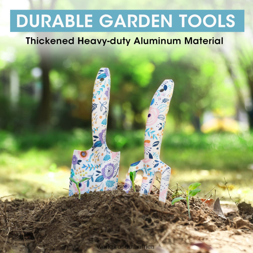 ZA WORKPRO 4PCS Aluminum Garden Tool Set White/Pink 4B8V2T285 Tool