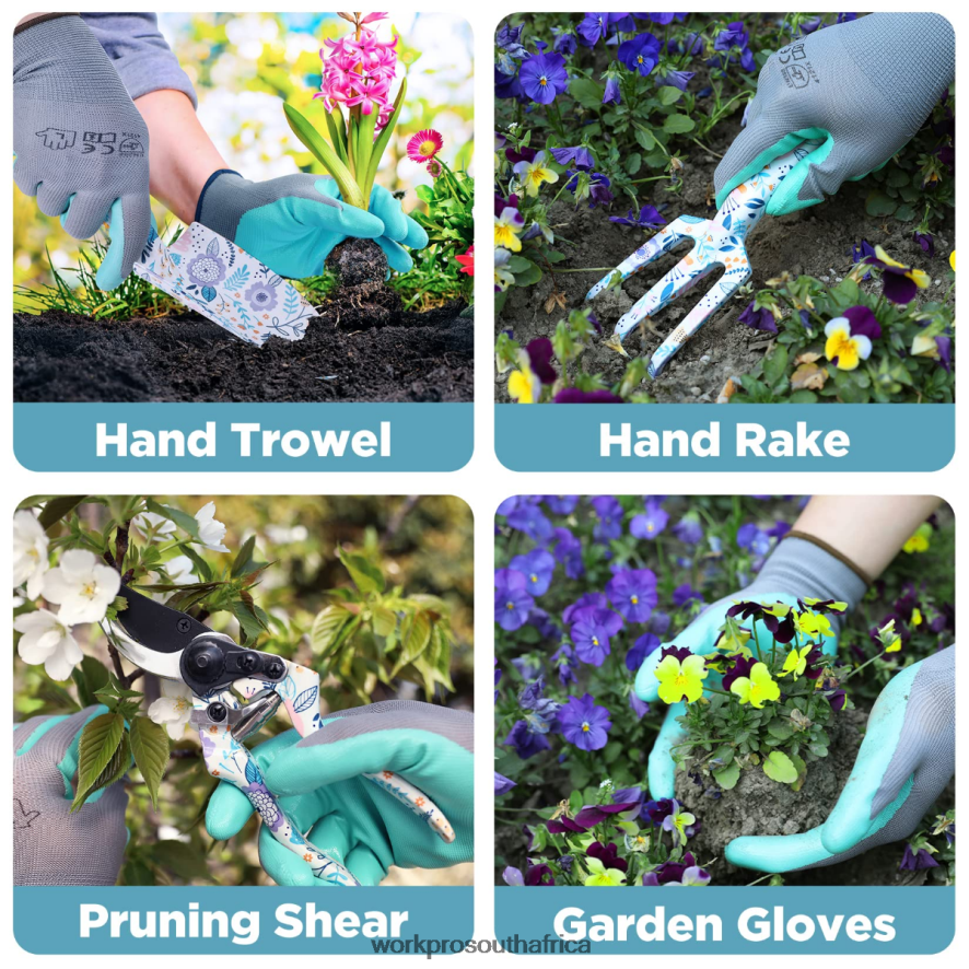 ZA WORKPRO 5PCS Aluminum Heavy Duty Gardening Tool Set White/Pink 4B8V2T284 Tool