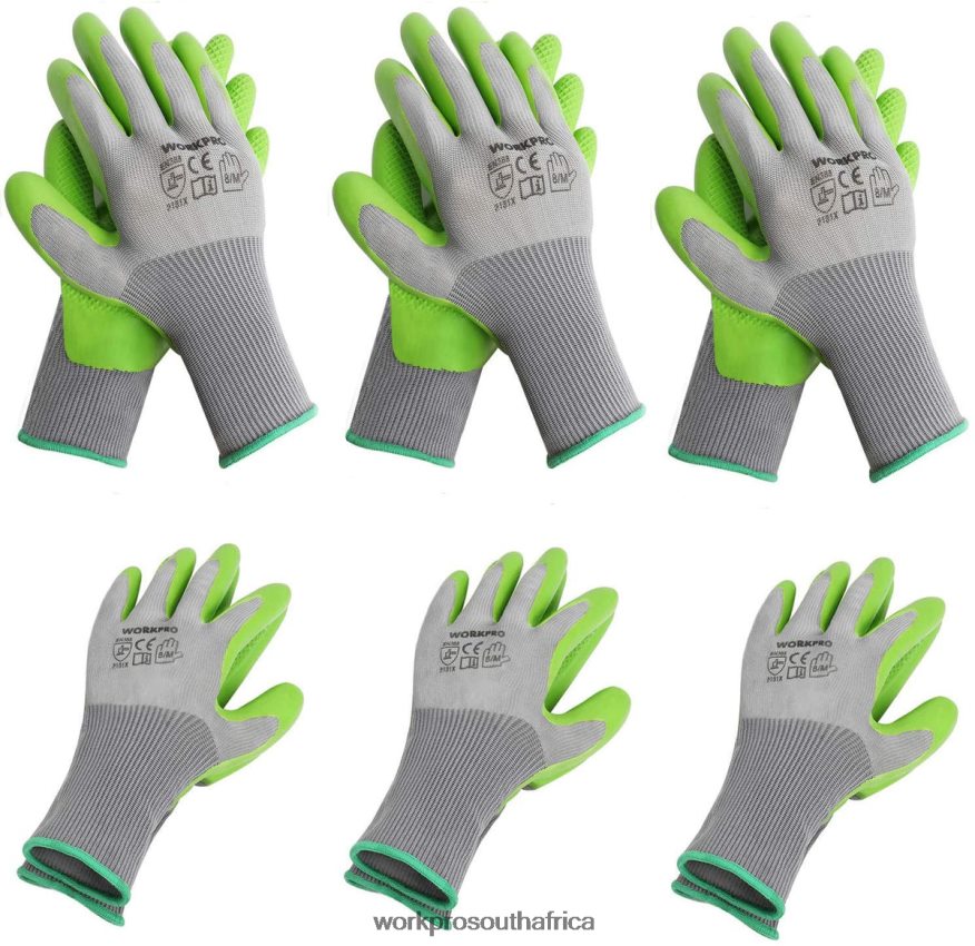 ZA WORKPRO 6 Pairs Garden Work Gloves with Eco Latex Palm Coated Helpful 4B8V2T275 Tool