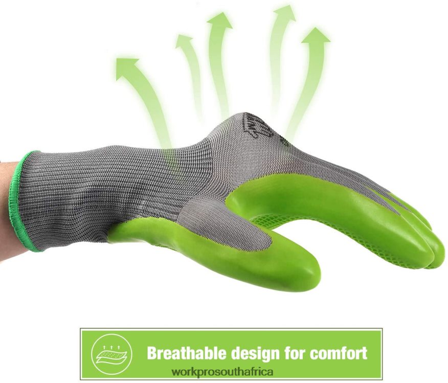 ZA WORKPRO 6 Pairs Garden Work Gloves with Eco Latex Palm Coated Helpful 4B8V2T275 Tool