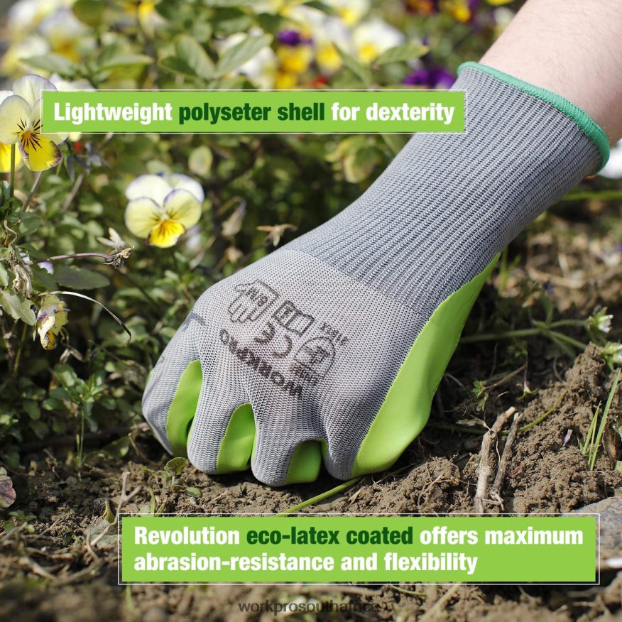 ZA WORKPRO 6 Pairs Garden Work Gloves with Eco Latex Palm Coated Helpful 4B8V2T275 Tool