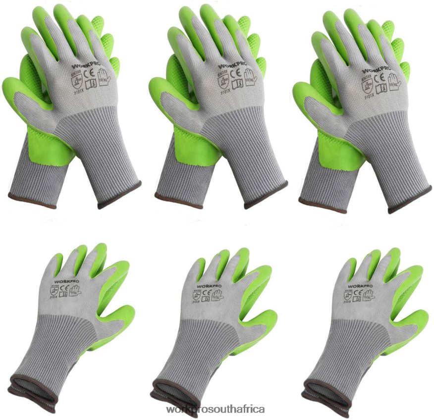 ZA WORKPRO 6 Pairs Garden Work Gloves with Eco Latex Palm Coated Helpful 4B8V2T275 Tool
