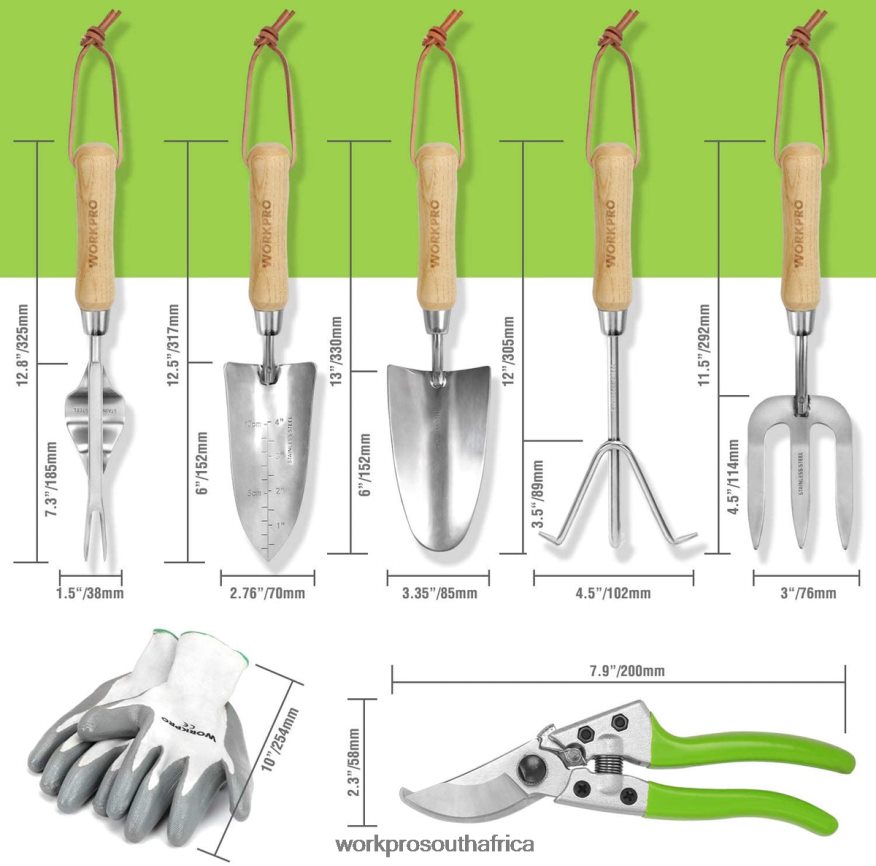 ZA WORKPRO 7 Pcs Stainless Steel Heavy Duty Garden Tools Set Morden 4B8V2T274 Tool