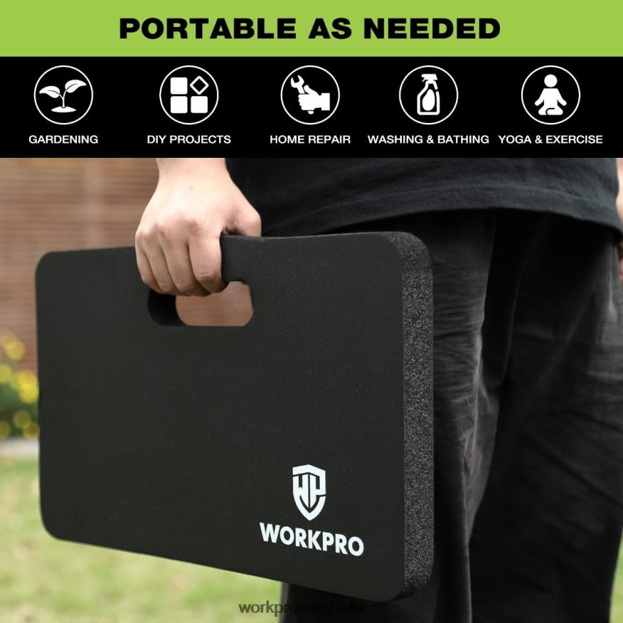 ZA WORKPRO Extra Thick Foam Kneeling Pad, 17.5 x 11 x 1.5 Black 4B8V2T277 Tool