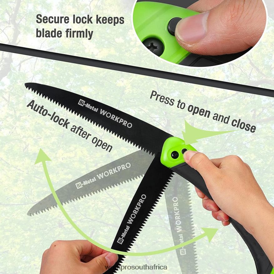 ZA WORKPRO Folding Saw Compact Hand Pruning Saw with 7 Inch Blade Push Button Lock Helpful 4B8V2T270 Tool
