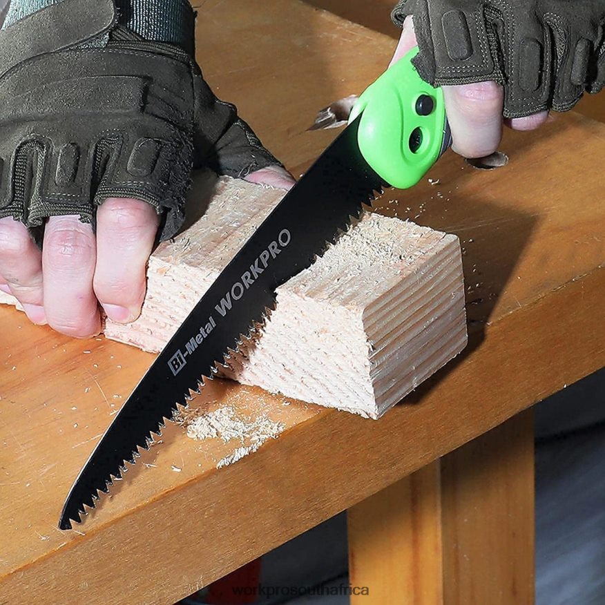 ZA WORKPRO Folding Saw Compact Hand Pruning Saw with 7 Inch Blade Push Button Lock Helpful 4B8V2T270 Tool
