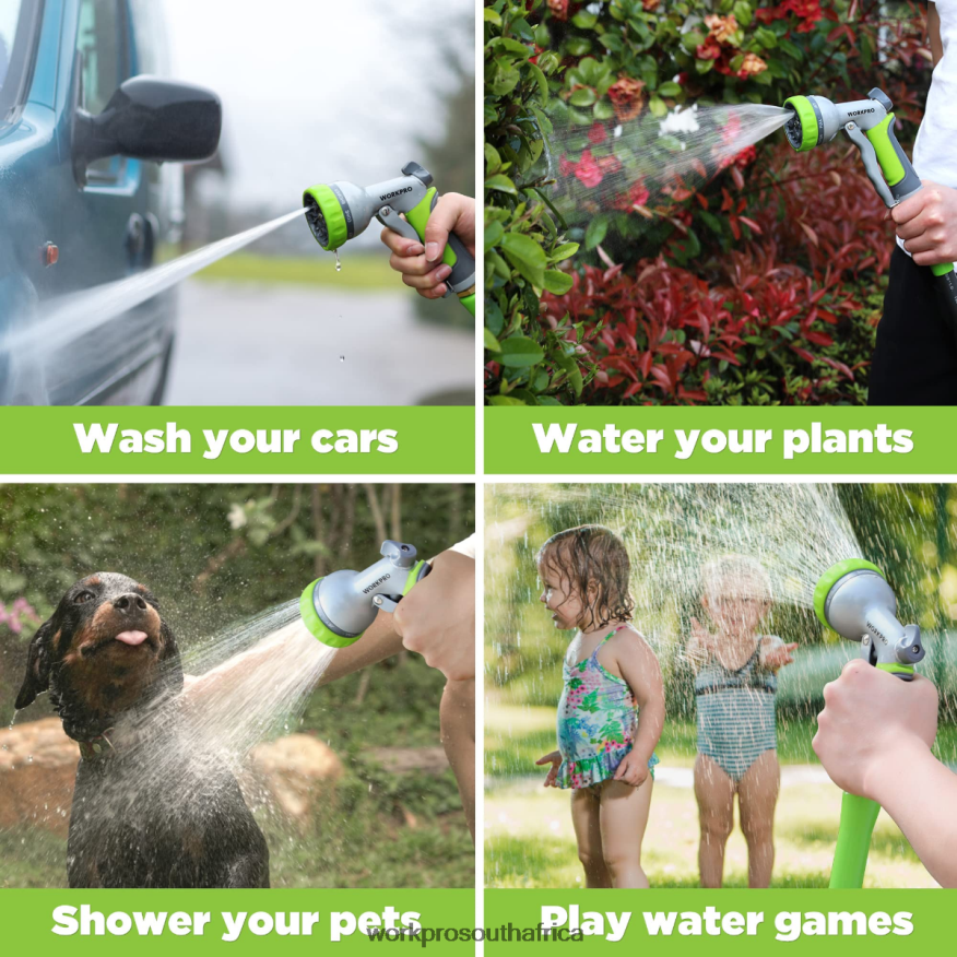ZA WORKPRO Garden High Pressure Water Hose Nozzle Sprayer with 8 Adjustable Watering Patterns & Thumb Control Design Useful 4B8V2T288 Tool