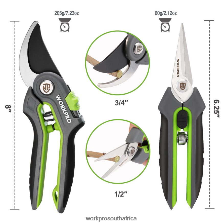 ZA WORKPRO Garden Pruning Shears 2 Pack, Bypass Pruning Shears and Straight Garden Scissors Morden 4B8V2T280 Tool