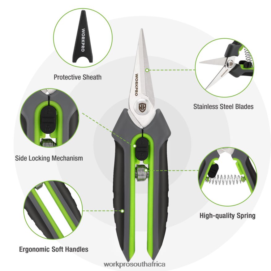 ZA WORKPRO Garden Pruning Shears 2 Pack, Bypass Pruning Shears and Straight Garden Scissors Morden 4B8V2T280 Tool