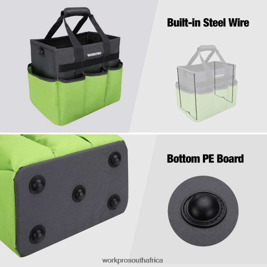 ZA WORKPRO Heavy Duty Standable Garden Tote Bag, with 10 Pockets and Long Adjustable Shoulder Strap Helpful 4B8V2T281 Tool