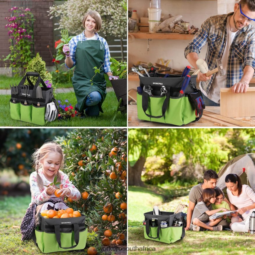ZA WORKPRO Heavy Duty Standable Garden Tote Bag, with 10 Pockets and Long Adjustable Shoulder Strap Helpful 4B8V2T281 Tool