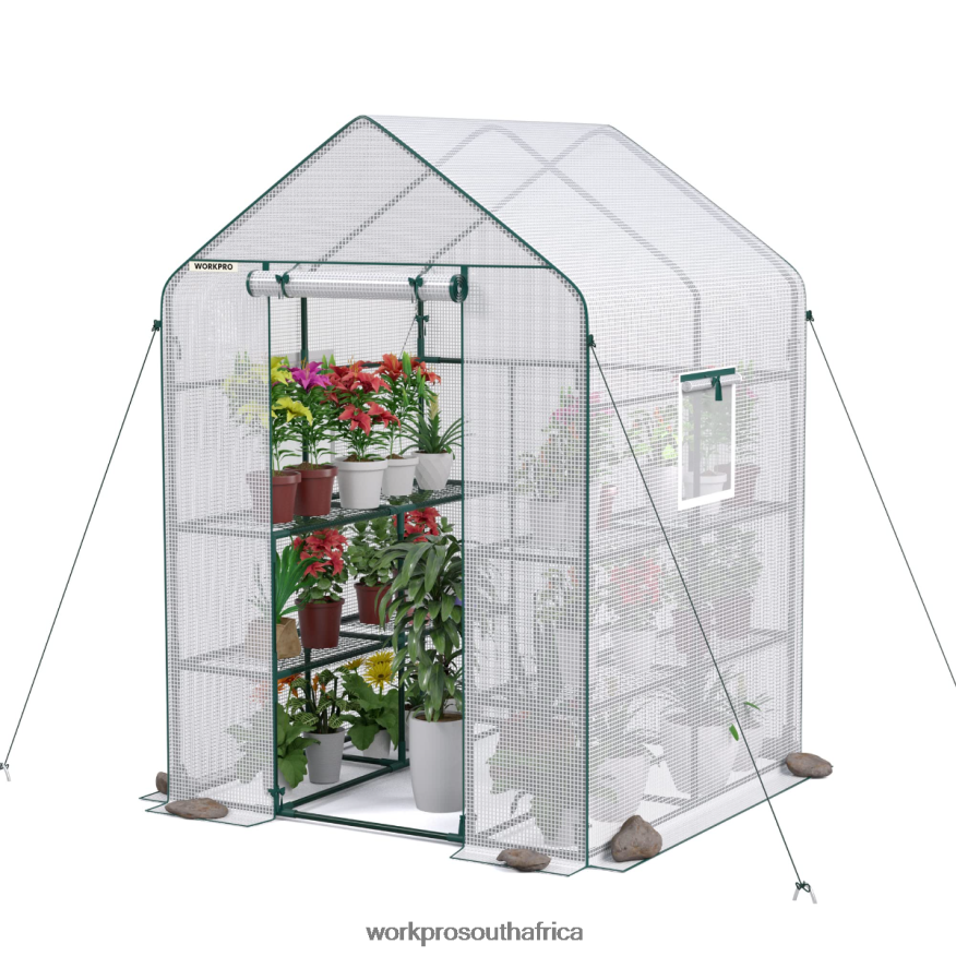 ZA WORKPRO Large 3 Tier 8 ShelvesOutdoor Portable Walk-in Gardening Greenhouse Useful 4B8V2T290 Tool
