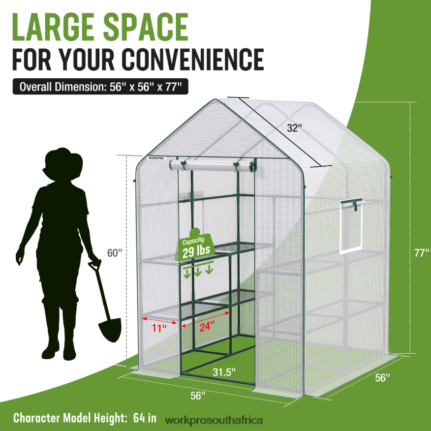 ZA WORKPRO Large 3 Tier 8 ShelvesOutdoor Portable Walk-in Gardening Greenhouse Useful 4B8V2T290 Tool