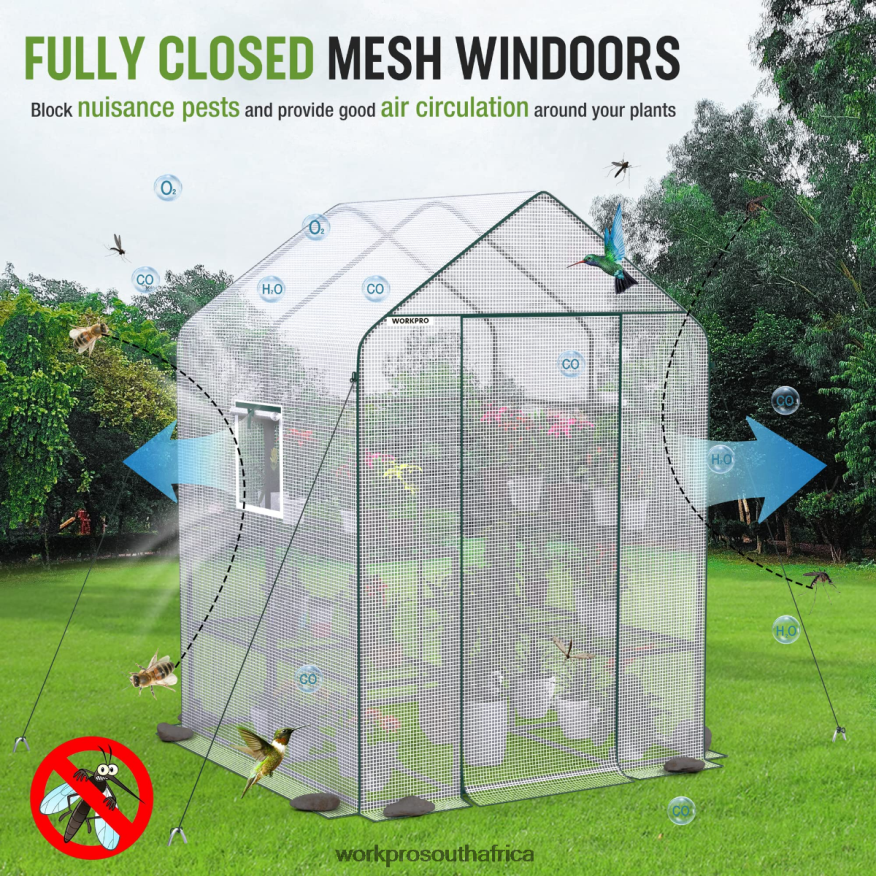 ZA WORKPRO Large 3 Tier 8 ShelvesOutdoor Portable Walk-in Gardening Greenhouse Useful 4B8V2T290 Tool