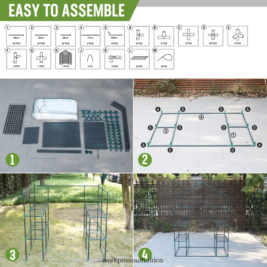 ZA WORKPRO Large 3 Tier 8 ShelvesOutdoor Portable Walk-in Gardening Greenhouse Useful 4B8V2T290 Tool