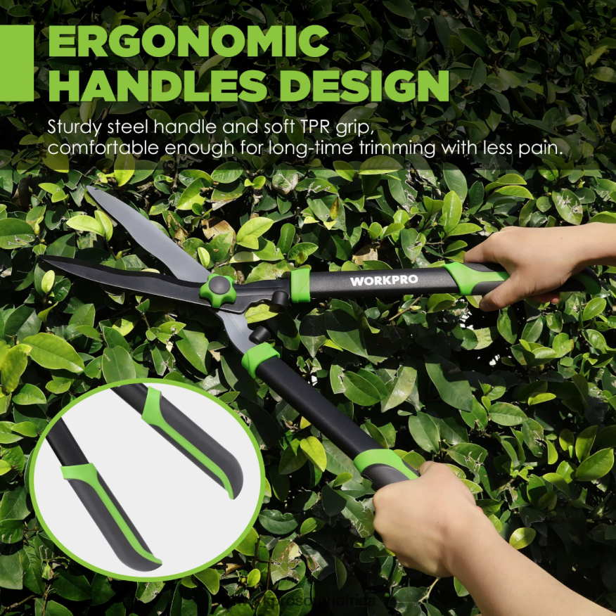 ZA WORKPRO Manual Hedge Shears with Wavy Blade & Ergonomic Comfortable Handle New 4B8V2T287 Tool